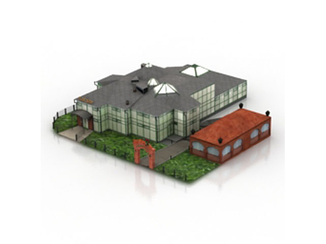 Free Building cafe greenhouse N3 3D model For Architecture 3Ds Max Model Download